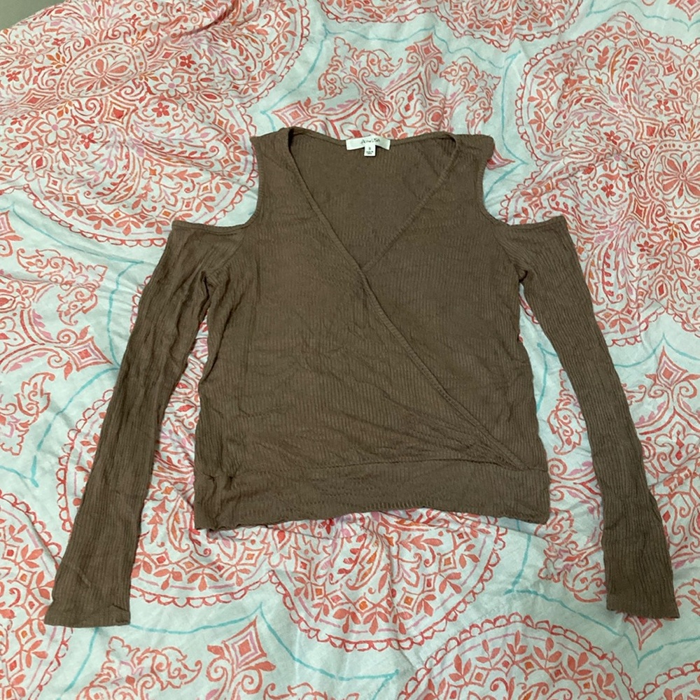 Cold Shoulder Wrap Top